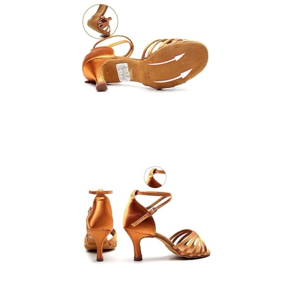 🆕Satin Latin Dance Shoes with Straps - Picture 3 of 16